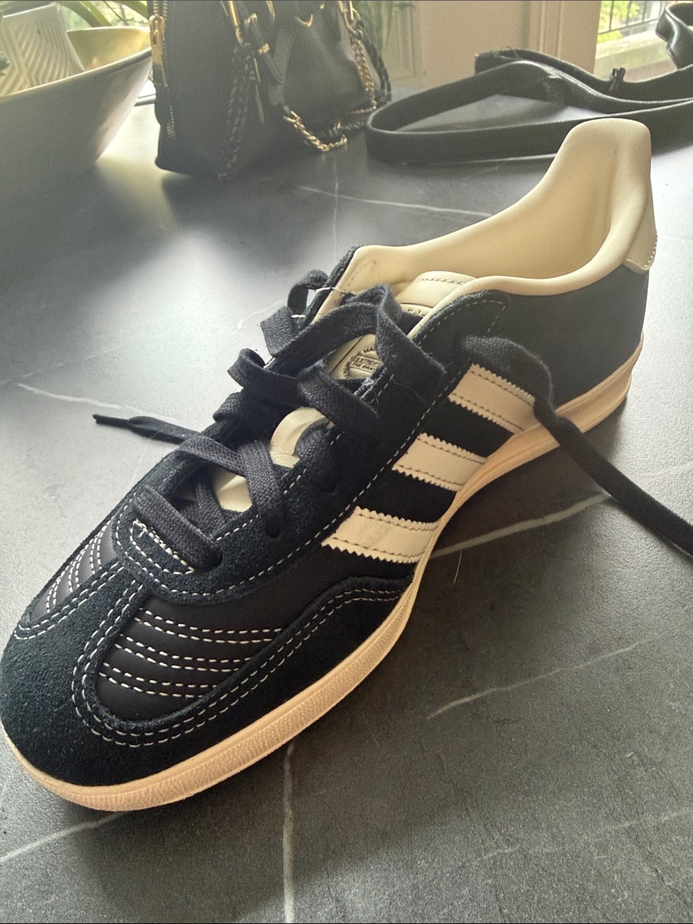 Adidas Black and White Suede Gazelle